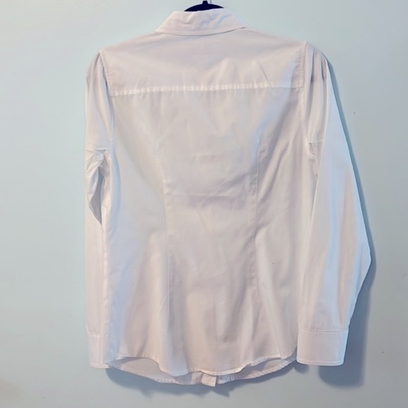 Vineyard Vines White Cotton Ruffle Front Button Shirt Size 2 - Picture 6 of 8